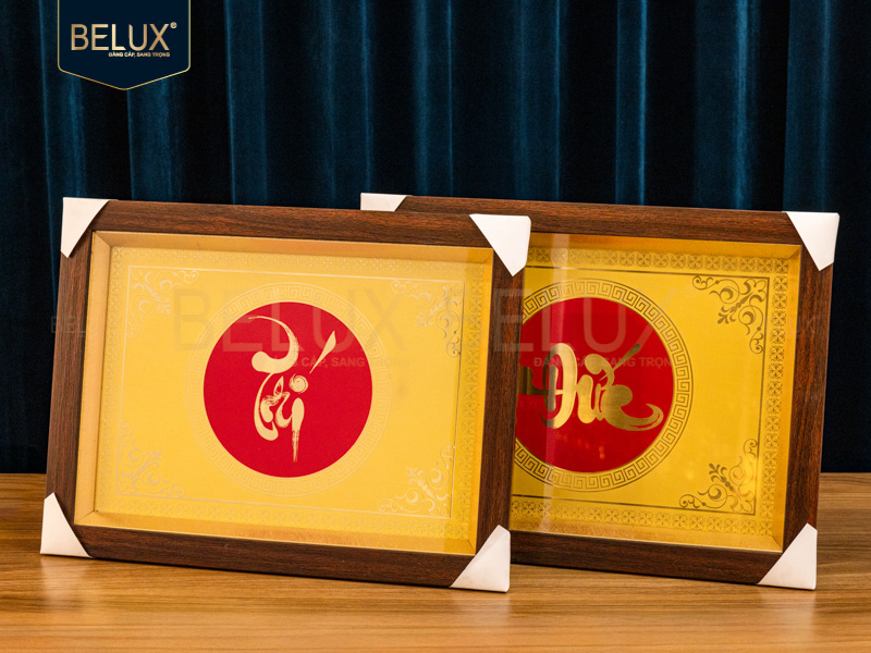 Tranh chữ Trí Đức bằng đồng 45x30cm thiết kế theo yêu cầu